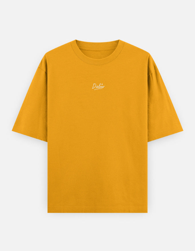 D Velour Signature Oversized Golden Yellow Tshirt